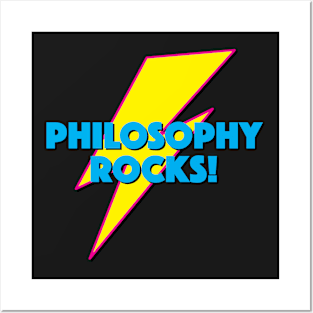 PHILOSOPHY ROCKS! LIGHTNING LOGO SLOGAN FOR TEACHERS, LECTURERS ETC. Posters and Art